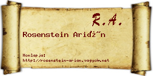 Rosenstein Arián névjegykártya